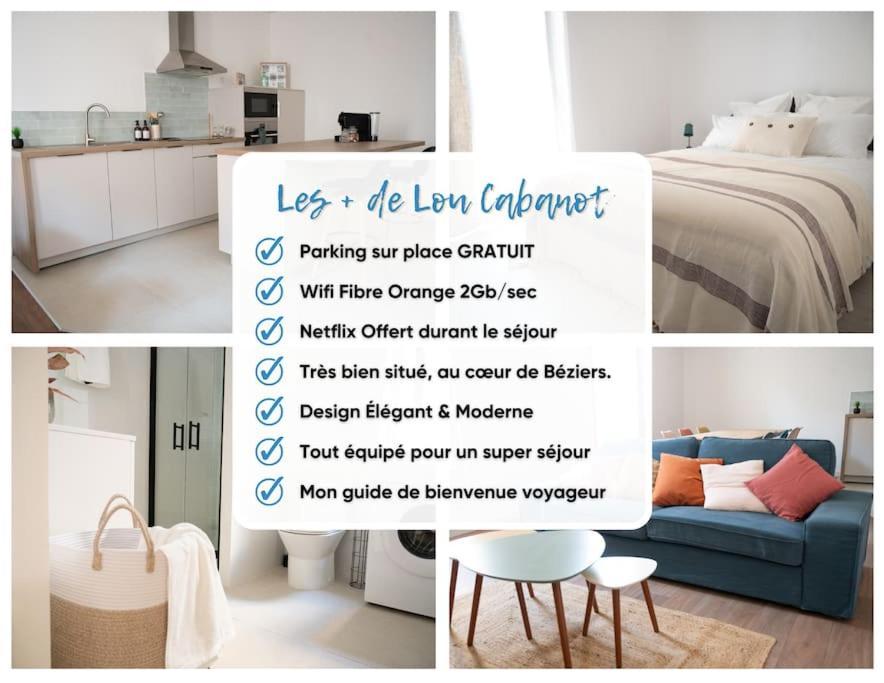 Lou Cabanot - Appartement Lumineux 3 Chambres - Parking Gratuit Béziers Exteriér fotografie